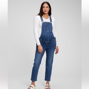GAP Maternity Dark Blue Denim Overalls Size Large